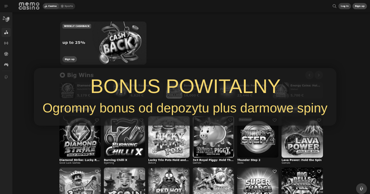 Bonus powitalny Memo Casino na trzy pierwsze wpłaty